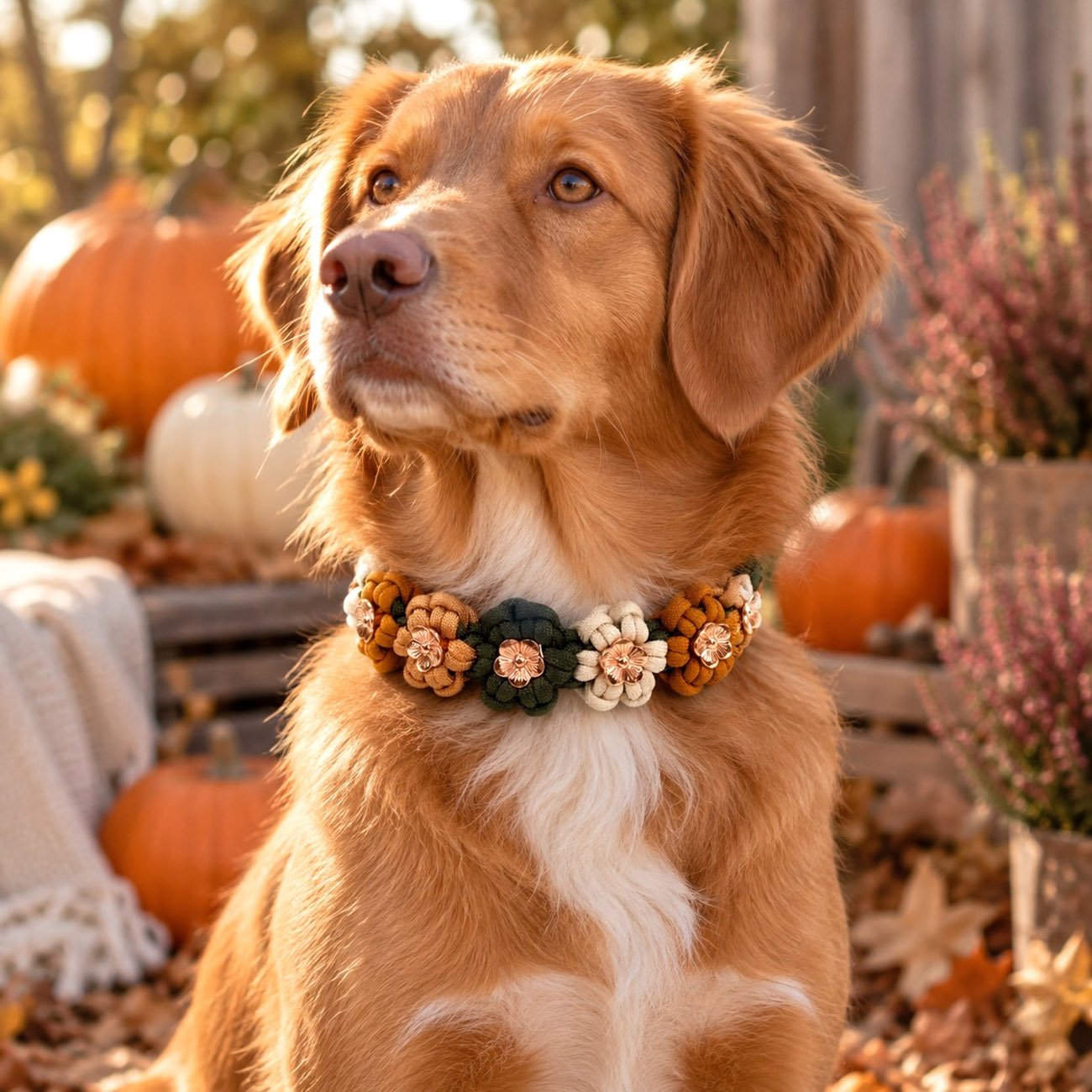 Blumenhalsband BOHO Amber
