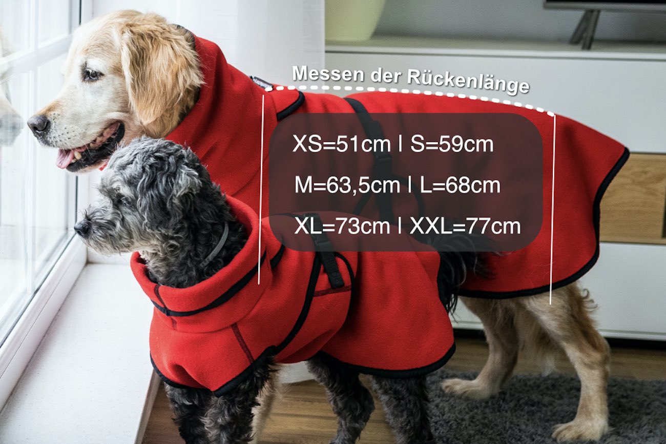 Grössentabelle Warmover fleece cape RED FIRE