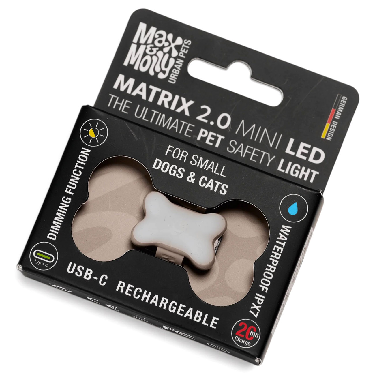 Matrix Mini LED Sicherheitslicht Fuer Kleine Hunde Und Katzen Sand