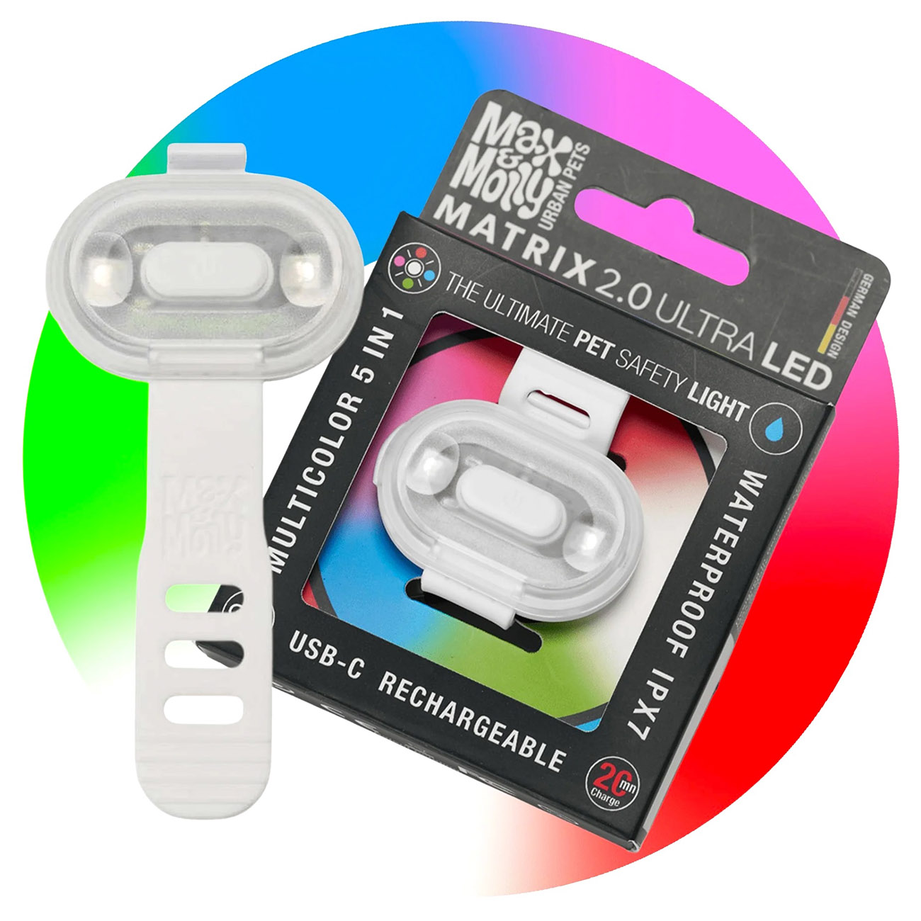 Matrix 2.0 Ultra LED – Sicherheitslicht für Hunde, mehrfarbig 5-in-1 Matrix Ultra LED Sicherheitslicht Fuer Hunde Mehrfarbig 5-In-1