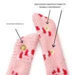 Weihnachtliches Gestricktes Hundebandana Mit Rosa Zuckerstangen