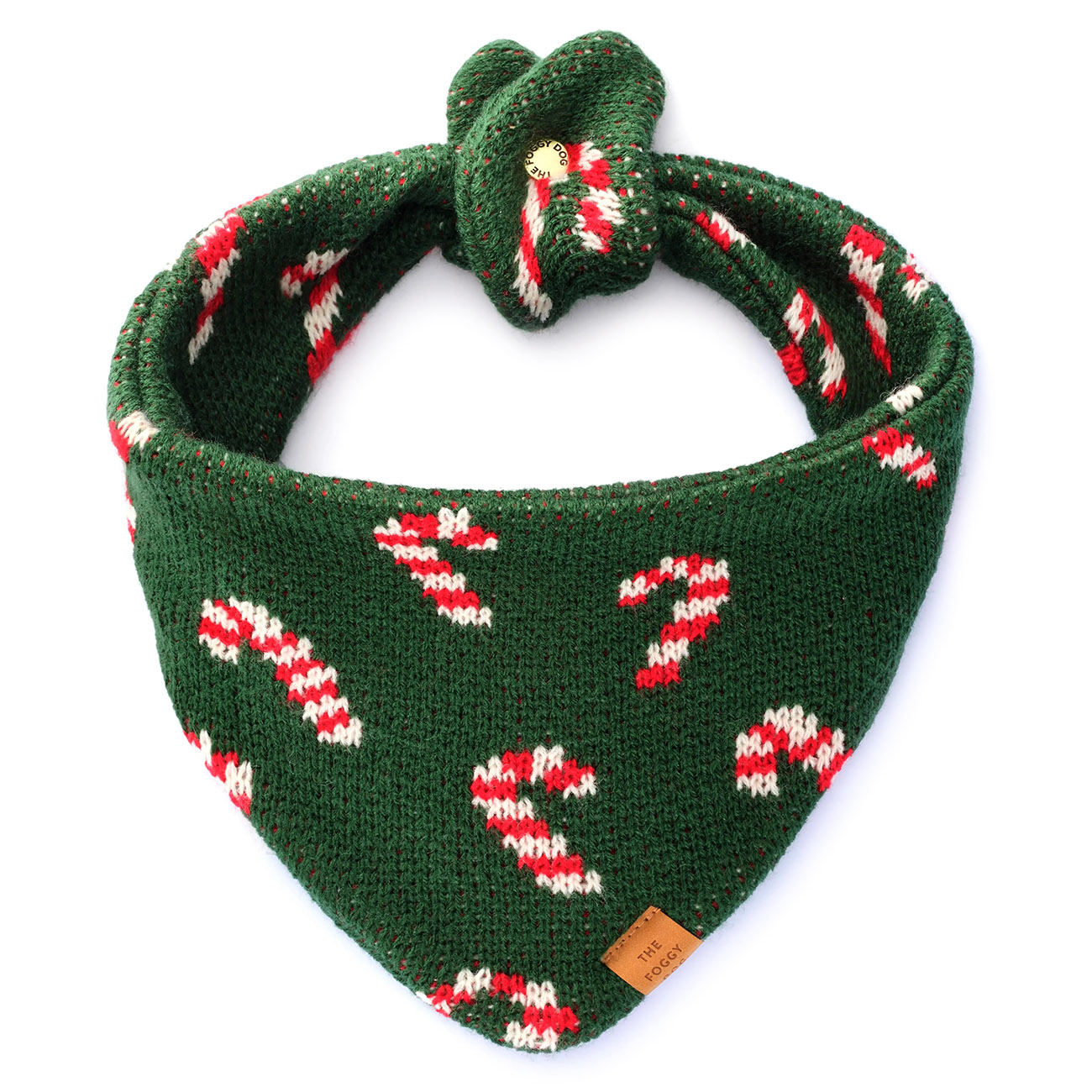 Weihnachtliches Hundebandana Mit Zuckerstangen Strickmuster